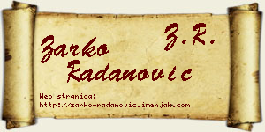 Žarko Radanović vizit kartica